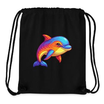 Bottlenose Whale Colorful Kawaii Cartoon Clipart - Stanley/Stella Recycled Gym Bag - black - Front