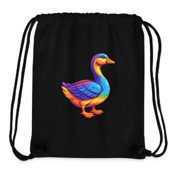 oie coloré kawaii personnage de dessin animé oiseau - Sac à cordon recyclé Stanley/Stella - noir - Devant