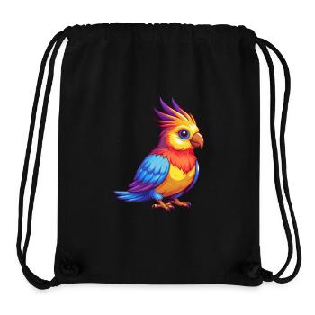 calopsitte coloré Kawaii personnage de dessin animé oiseau - Sac à cordon recyclé Stanley/Stella - noir - Devant