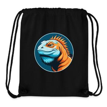 Iguana Cute Kawaii Cartoon Clipart Animal Pet Logo - Stanley/Stella Recycled Gym Bag - black - Front