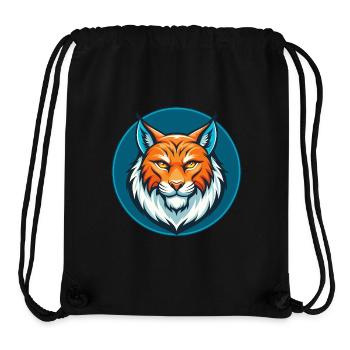 Luchs Niedliche Kawaii Cartoon Clipart Tier Haustier Logo - Stanley/Stella recycelter Gym Bag - Schwarz - Vorne