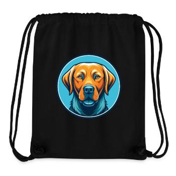 Labrador retriever chien Kawaii dessin animé logo pour animaux de compagnie - Sac à cordon recyclé Stanley/Stella - noir - Devant