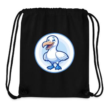 Albatross Blue Kawaii Cartoon Character Clipart - Stanley/Stella Recycled Gym Bag - black - Front