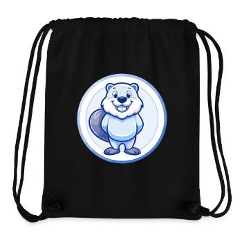 Biber Blau Kawaii Cartoon Figur Clipart Haustier - Stanley/Stella recycelter Gym Bag - Schwarz - Vorne