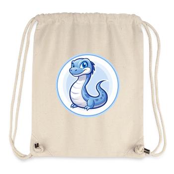 Basilisk Blau Kawaii Cartoon Figur Clipart Haustier - Stanley/Stella recycelter Gym Bag - Naturweiß - Vorne
