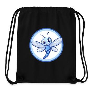 Dragonfly Blue Kawaii Cartoon Character Clipart - Stanley/Stella Recycled Gym Bag - black - Front