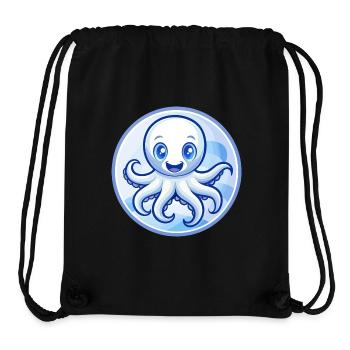Octopus Blue Kawaii Cartoon Character Clipart Pet - Stanley/Stella Recycled Gym Bag - black - Front