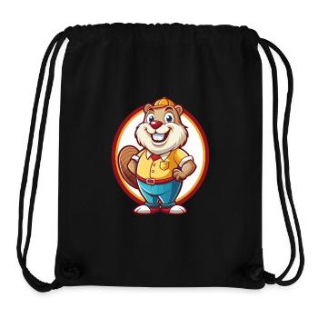Biber Lustig Kawaii Cartoon Clipart Tier Haustier - Stanley/Stella recycelter Gym Bag - Schwarz - Vorne