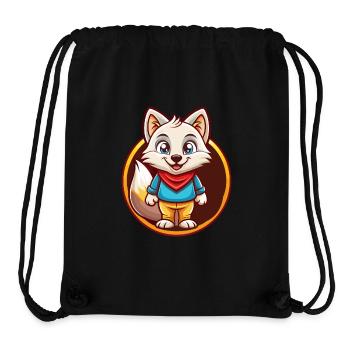 Polarfuchs Lustige Kawaii Cartoon Clipart Tier Haustier - Stanley/Stella recycelter Gym Bag - Schwarz - Vorne