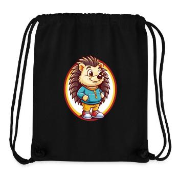 Igel Lustig Kawaii Cartoon Clipart Tier Haustier - Stanley/Stella recycelter Gym Bag - Schwarz - Vorne