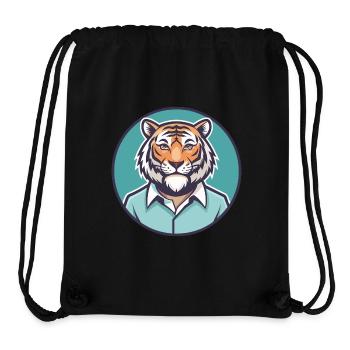 Tiger Kawaii Cartoon Character Animal Pet Face - Stanley/Stella Recycled Gym Bag - black - Front