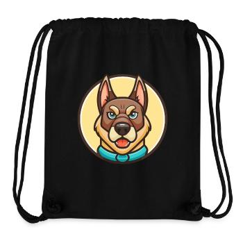 Aryan Molosse Chien Race Dessin animé Kawaii Clipart - Sac à cordon recyclé Stanley/Stella - noir - Devant