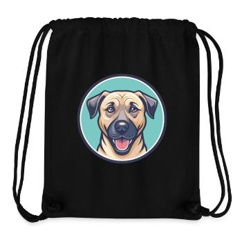 Black Mouth Cur Dog Breed Cartoon Kawaii Clipart - Stanley/Stella Recycled Gym Bag - black - Front