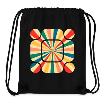Retro Pattern: Tauchen Sie ein in die Schwingung der Farben - Stanley/Stella recycelter Gym Bag - Schwarz - Vorne