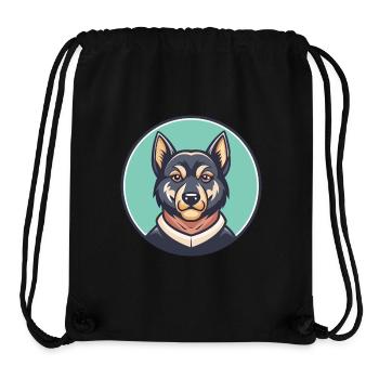 Molosse D’épire Chien Race Dessin Animé Kawaii - Sac à cordon recyclé Stanley/Stella - noir - Devant