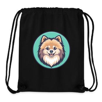 Poméranien Allemand Spitz Chien Race Dessin Animé Kawaii - Sac à cordon recyclé Stanley/Stella - noir - Devant