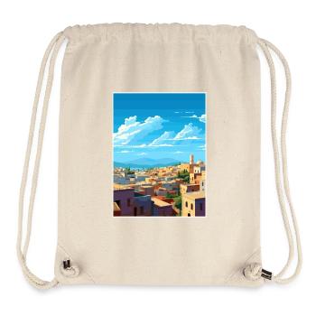 Fès Maroc Affiche de voyage Souvenir Carte Postale Peinture - Sac à cordon recyclé Stanley/Stella - blanc naturel - Devant