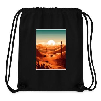 Sahara Désert Afrique Voyage Affiche Souvenir WPA - Sac à cordon recyclé Stanley/Stella - noir - Devant