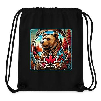 Kanada Bär Natur Design - Stanley/Stella recycelter Gym Bag - Schwarz - Vorne