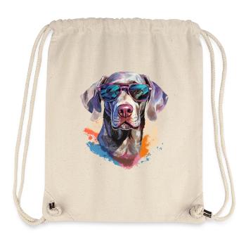 Weimaraner mit Sonnenbrille - Stanley/Stella recycelter Gym Bag - Naturweiß - Vorne