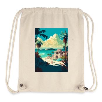 Tulum Reise Poster Souvenir WPA Postkarte Malerei - Stanley/Stella recycelter Gym Bag - Naturweiß - Vorne