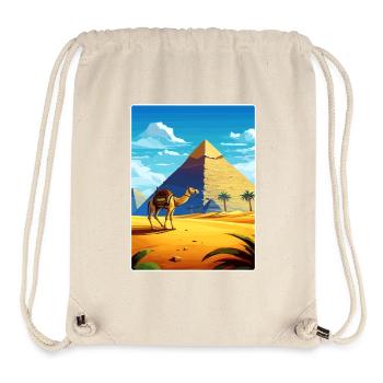 Cairo Egypt Great Pyramids Of Giza Travel Poster - Stanley/Stella Recycled Gym Bag - natural - Front