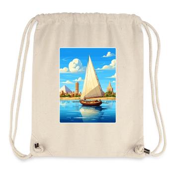 Cairo Egypt Great Pyramids Of Giza Travel Poster - Stanley/Stella Recycled Gym Bag - natural - Front
