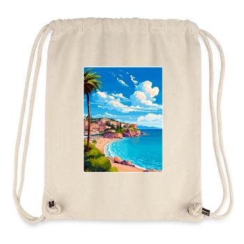 Cote Dazur France Travel Poster Souvenir Paint WPA - Stanley/Stella Recycled Gym Bag - natural - Front