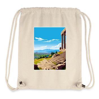Pergame Turquie Ville Voyage Poster Souvenir WPA - Sac à cordon recyclé Stanley/Stella - blanc naturel - Devant