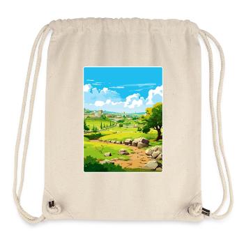 Troy Turkey Travel Poster Souvenir Postcard Paint - Stanley/Stella Recycled Gym Bag - natural - Front