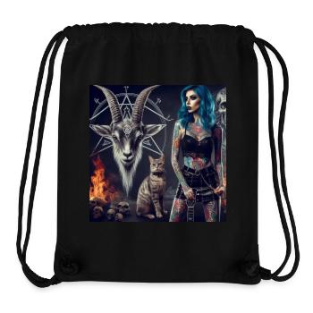 Metal Hell Männliche Ziege und Katze - Stanley/Stella recycelter Gym Bag - Schwarz - Vorne