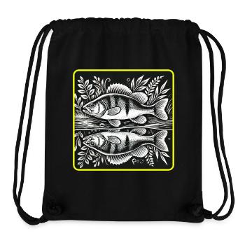 Barsch Angler Silhouette Design - Stanley/Stella recycelter Gym Bag - Schwarz - Vorne