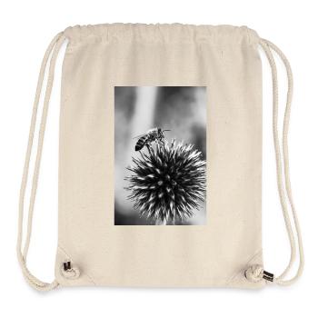 bee and flower black and white - Stanley/Stella Recycled Gym Bag - natural - Front