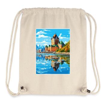 Québec Canada Affiche de voyage Peinture Souvenir WP - Sac à cordon recyclé Stanley/Stella - blanc naturel - Devant
