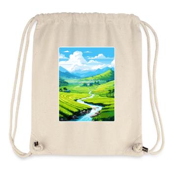 Vietnam Travel Poster Souvenir Postcard Painting - Stanley/Stella Recycled Gym Bag - natural - Front