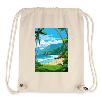 American Samoa National Park Travel Poster Card - Stanley/Stella Recycled Gym Bag - natural - Front