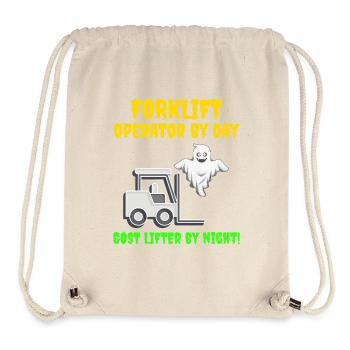 Halloween Ghost Forklift Operator Heavy Equipment - Stanley/Stella Recycled Gym Bag - natural - Front