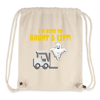 Halloween Ghost Forklift Operator Heavy Equipment - Stanley/Stella Recycled Gym Bag - natural - Front