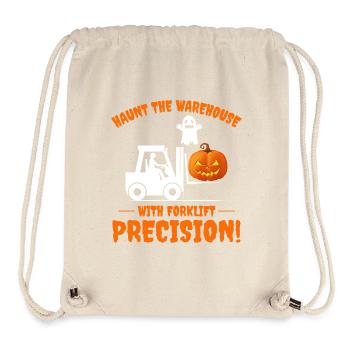 Halloween Ghost Forklift Operator Pumpkin Funny - Stanley/Stella Recycled Gym Bag - natural - Front