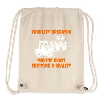 Halloween Ghost Forklift Operator Heavy Equipment - Stanley/Stella Recycled Gym Bag - natural - Front