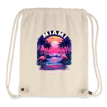 Miami Florida Sunset Flamingo Beach Vibes - Stanley/Stella Recycled Gym Bag - natural - Front