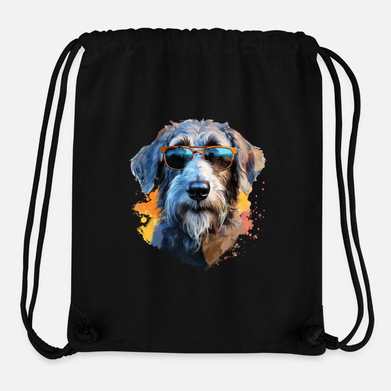 Wolfhound with sunglasses - Stanley/Stella Recycled Gym Bag - black