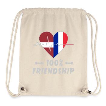 Lettland und Frankreich 100% Freundschaft - Stanley/Stella recycelter Gym Bag - Naturweiß - Vorne