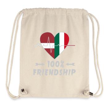 Lettland und Italien 100% Freundschaft - Stanley/Stella recycelter Gym Bag - Naturweiß - Vorne