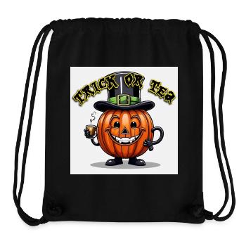 Halloween Kürbis mit Zylinder und Teetasse - Stanley/Stella recycelter Gym Bag - Schwarz - Vorne