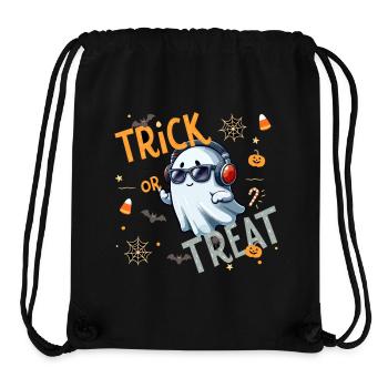 Trick or Treat Geist - Stanley/Stella recycelter Gym Bag - Schwarz - Vorne