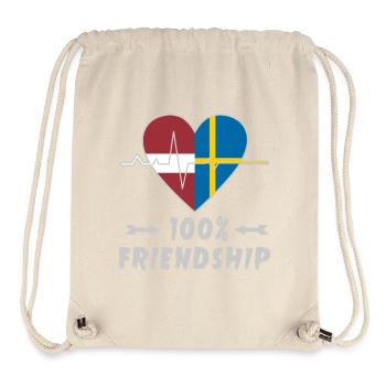Lettland und Schweden 100% Freundschaft - Stanley/Stella recycelter Gym Bag - Naturweiß - Vorne