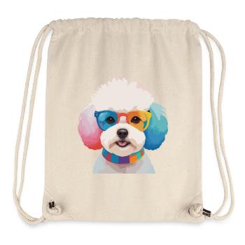 Bichon Frisé Hund Süße Bunte Brille - Stanley/Stella recycelter Gym Bag - Naturweiß - Vorne