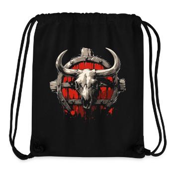 Bison-Schädel - Stanley/Stella recycelter Gym Bag - Schwarz - Vorne