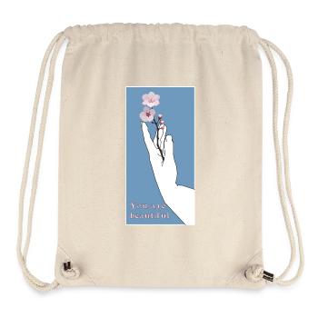 Tu es belle - Sac à cordon recyclé Stanley/Stella - blanc naturel - Devant